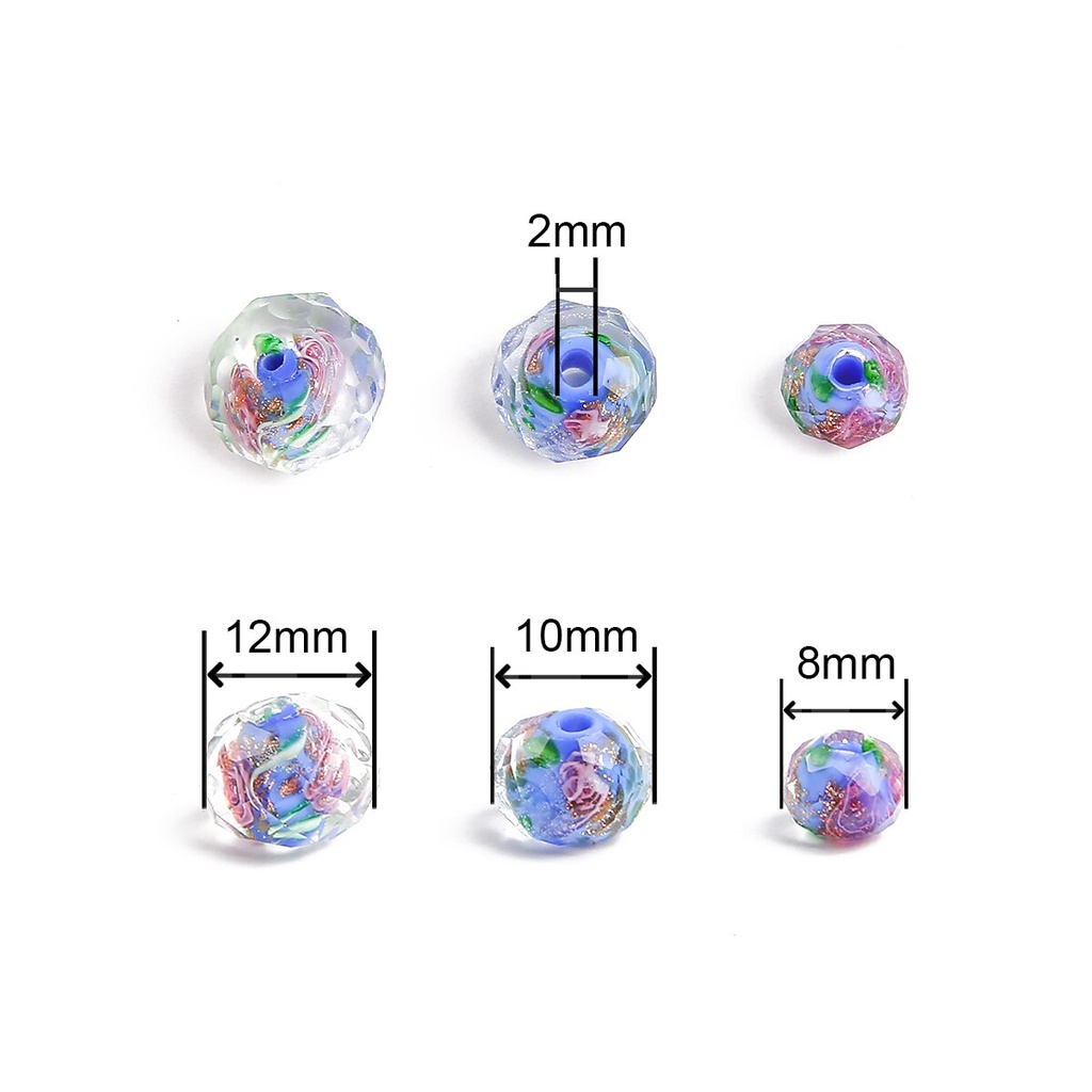 10 Hạt thủy tinh hoa thủy tinh trong suốt làm đồ trang sức