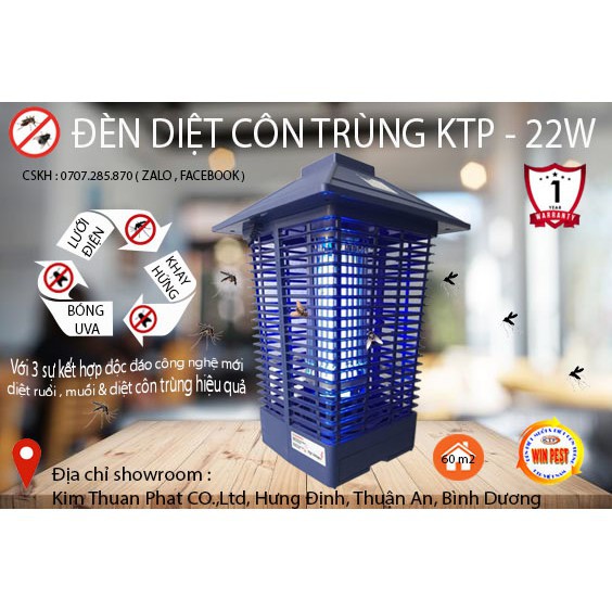 Đèn bắt muỗi ngoài trời KTP 22W (2 Bóng đèn)