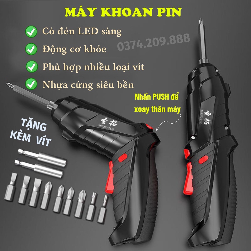 Máy Khoan Cầm Tay Máy Khoan Pin Bắt Vít Khoan Tường Tiện Lợi Moda.H