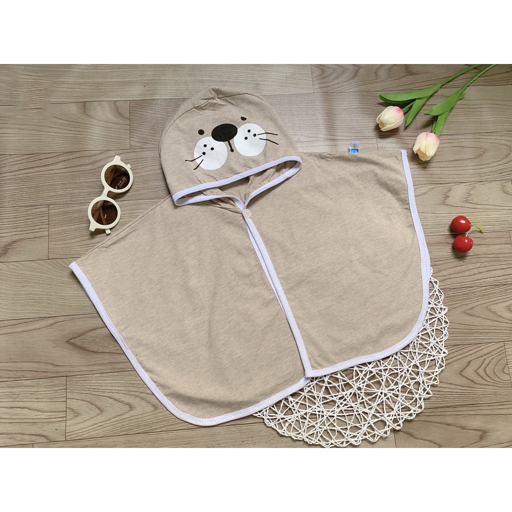 [ẢNH CHỤP THẬT] ÁO CHOÀNG TRÁNH NẮNG CHẤT COTTON MỀM MỊN IN HÌNH ĐỘNG VẬT SIÊU CUTE CHO BÉ YÊU 6-16KG. VIDEO THẬT