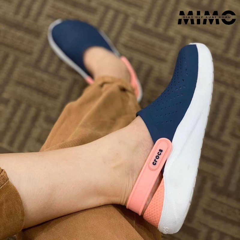 Dép sục Cross Literide navy hồng nữ cực êm mềm nhẹ, thoáng khí, full box xịn xò