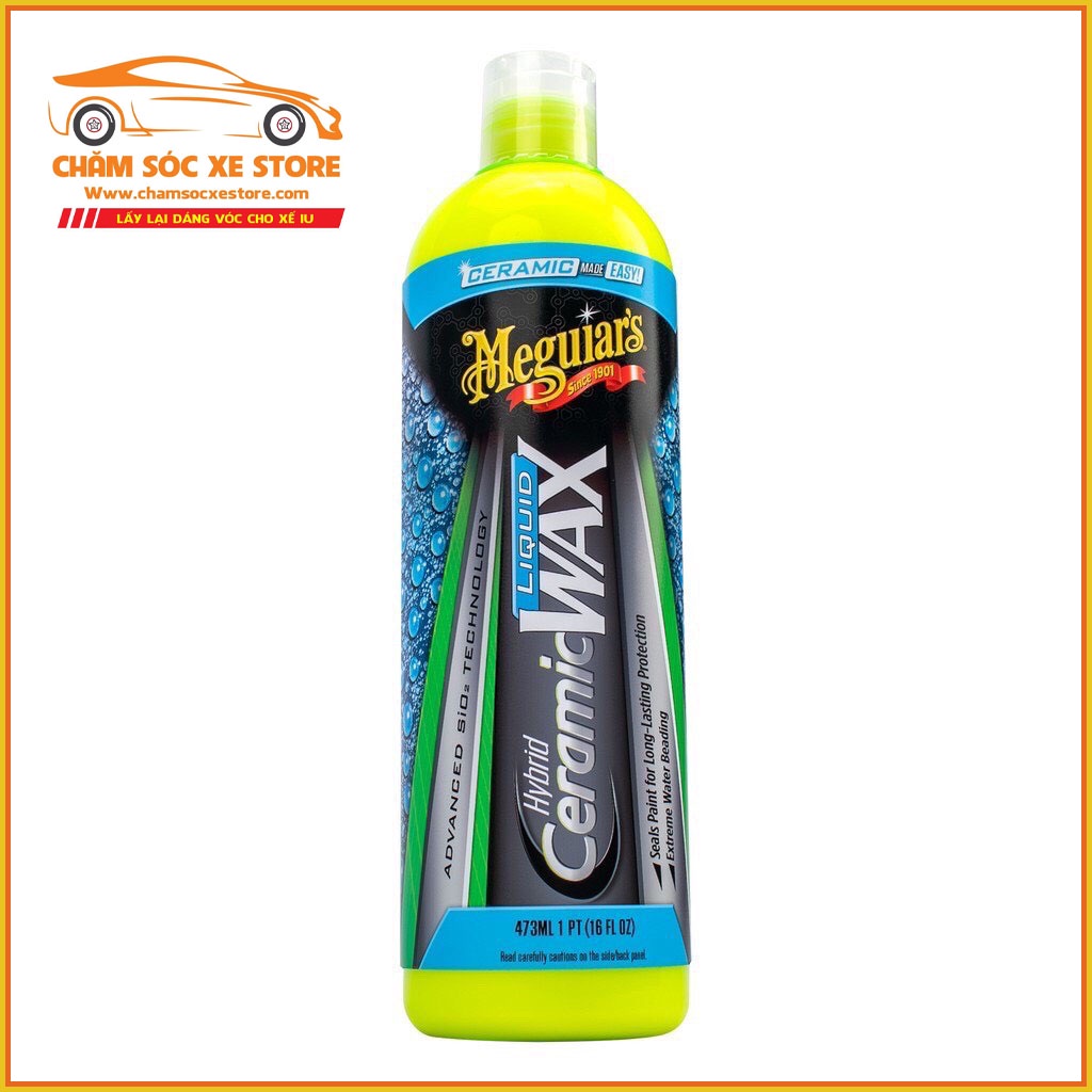 Meguiar's Ceramic Liquid Wax Nano Phủ Bóng Sơn Xe, Bảo Vệ Màu Sơn Xe Bền Lâu Dạng Kem - G200416 - 473ml chamsocxestore