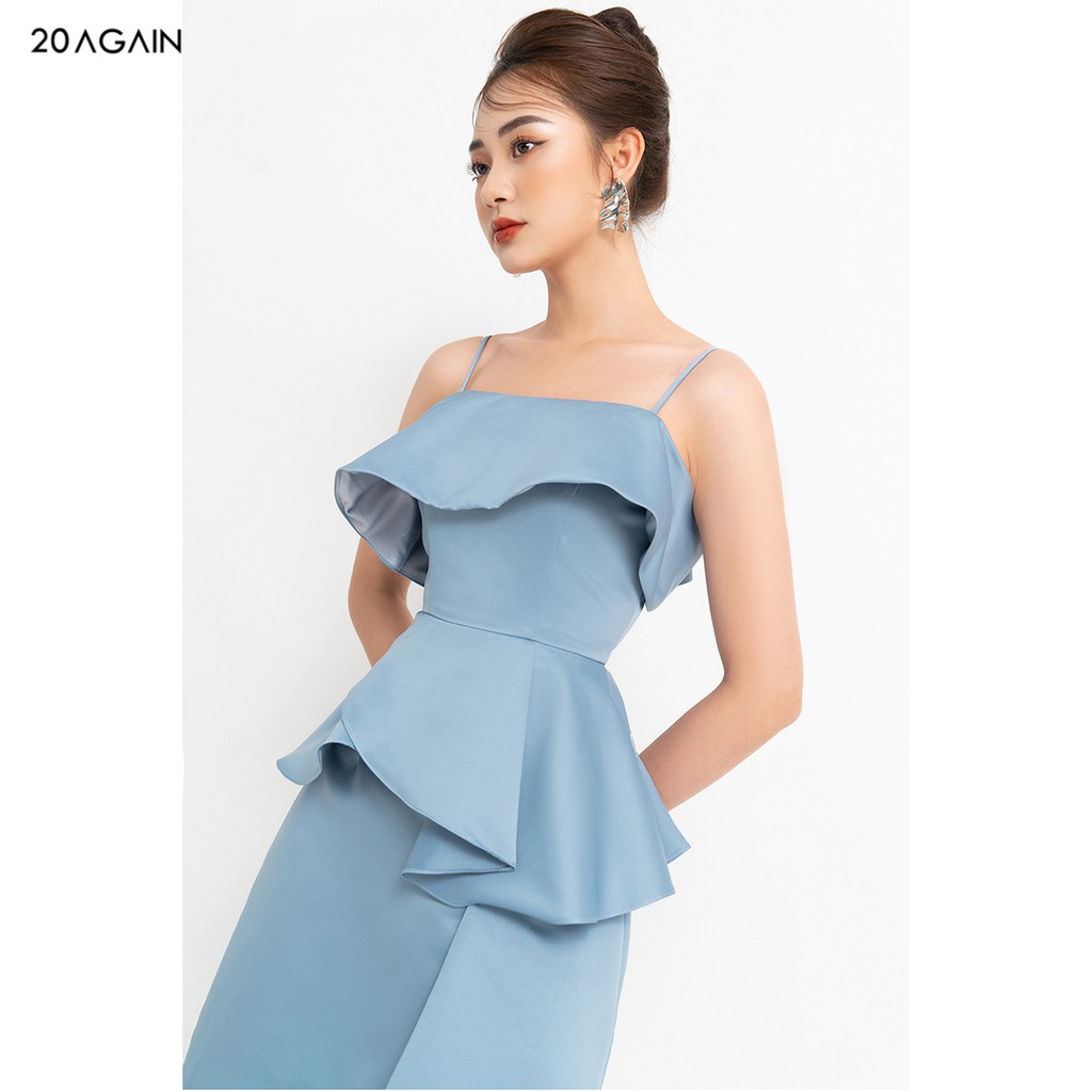 Đầm váy nữ dự tiệc 92WEAR 3 MÀU, đủ size, dáng xòe 2 dây bèo ngực DEA1158