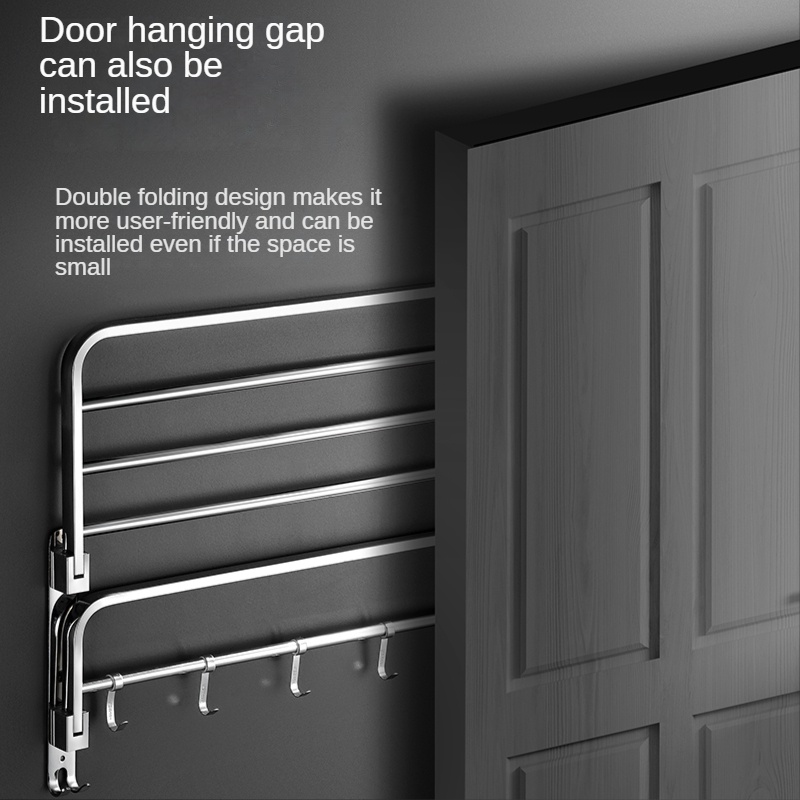 Giá treo khăn phòng tắm XINKUNLON thép không gỉ 304 khả năng chịu lực mạnh mẽ gấp gọn lại được cao cấp