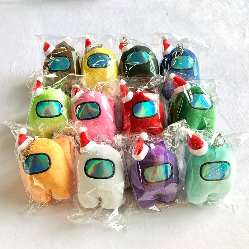 Among Us Plush Toy Keychain Doll Christmas Color New 10cm Very Fun Party Toys