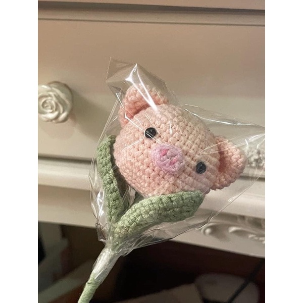 Hoa bé heo len handmade