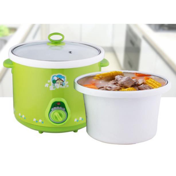 Nồi điện hầm cháo, sườn, kho cá, Nồi nấu cháo chậm cho bé 1.5l tiện lợi đa năng [BẢO HÀNH 1 ĐỔI 1]