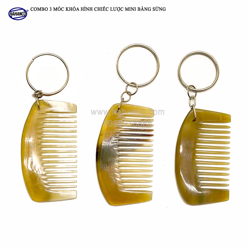COMBO3 Móc Khóa HAHANCO Hình Lược Sừng Mini Treo Chìa Khóa Xinh Xinh (OTH019)