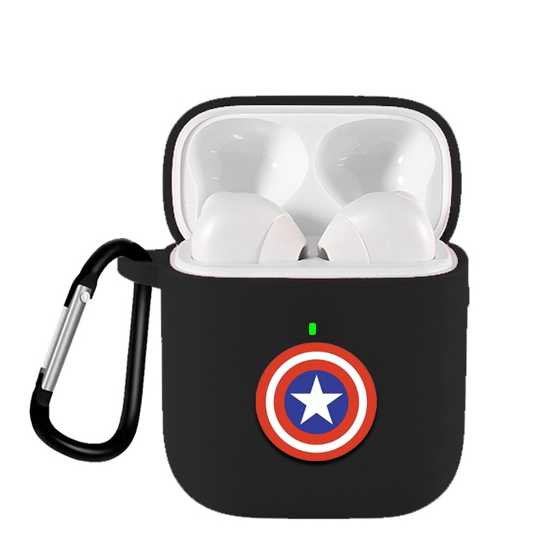 Vỏ bọc bảo vệ hộp sạc tai nghe không dây Realme Buds Air Neo họa tiết Captain America đáng yêu