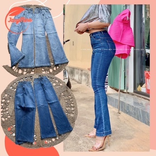 Quần Jean Ống Loe Cutout Rách Hottrend