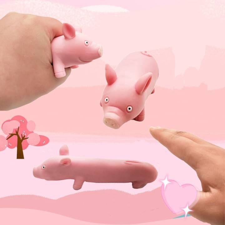 Đồ chơi bóp nắn co giãn tốt giảm căng thẳng hình chú heo hồng đáng yêu