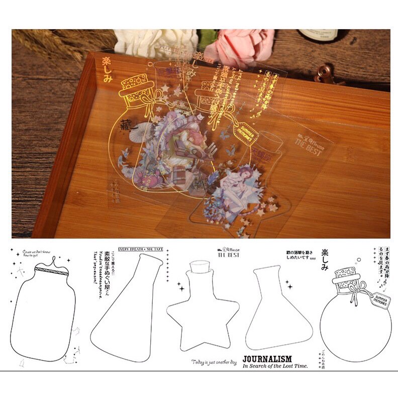Set 5 tấm thiệp trang trí washi tape