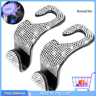 Set 2 Móc Treo Đồ Đính Đá Lấp Lánh Gắn Ghế Xe Ô Tô