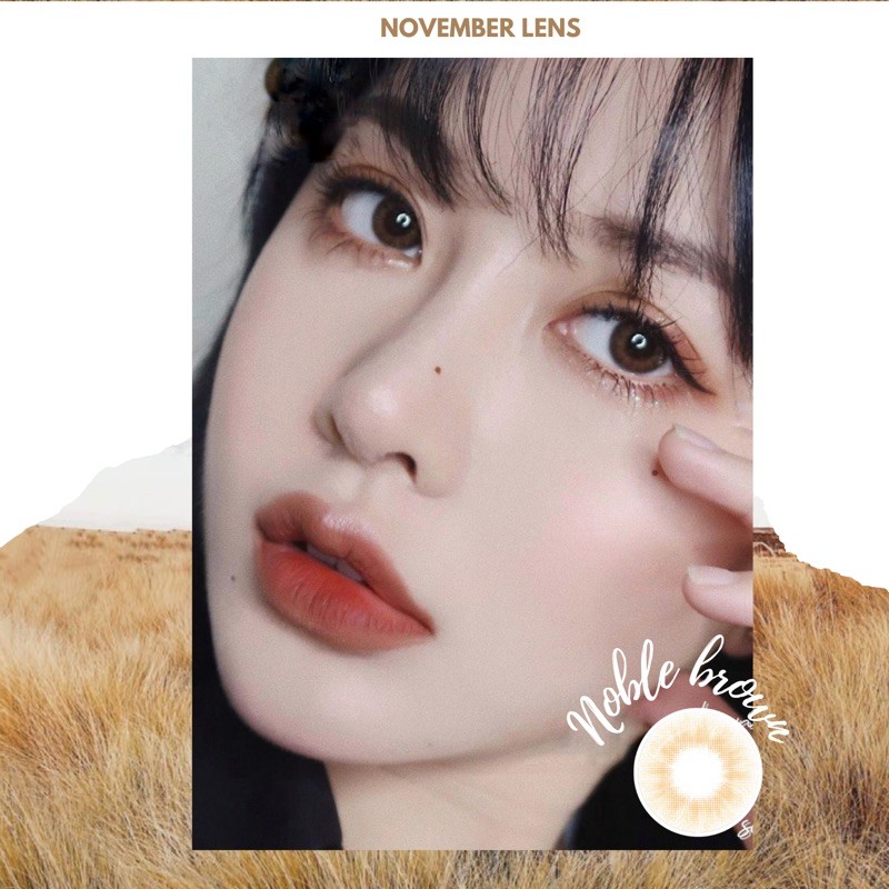 Kính áp tròng Noble Brown Hàn Quốc tone nâu hổ phách áp tròng