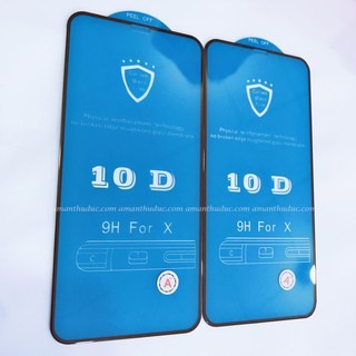 Kính cường lực bảo vệ màn hình cao cấp 10D cho iPhone 6/6s/6Plus/7/7Plus/8/8Plus/X