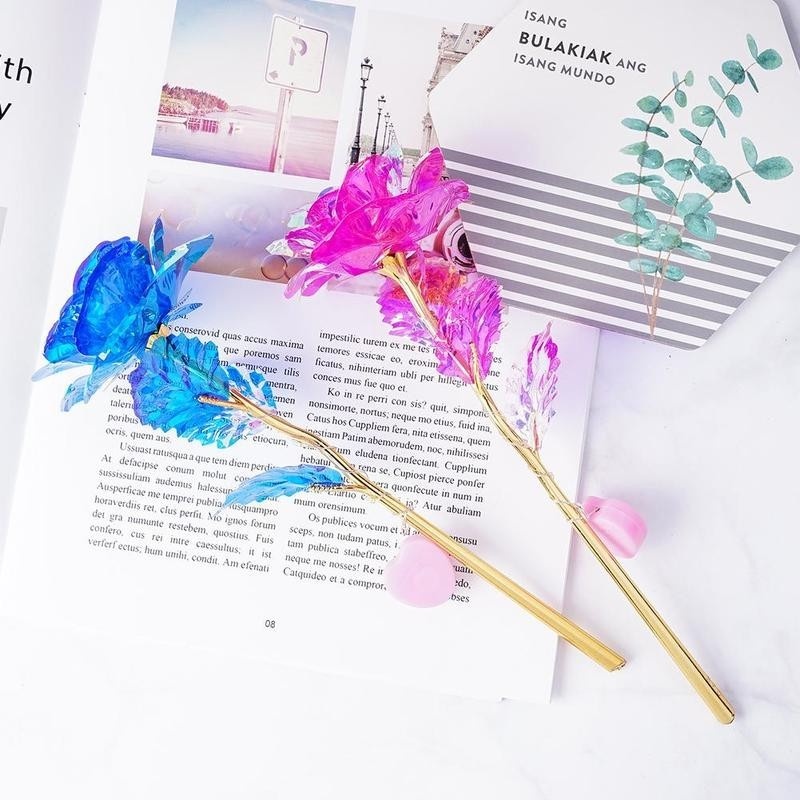 1 Đèn Led Hình Hoa Hồng Bằng Lá Vàng Trang Trí Tiệc Lãng Mạn Cho Ngày Valentine