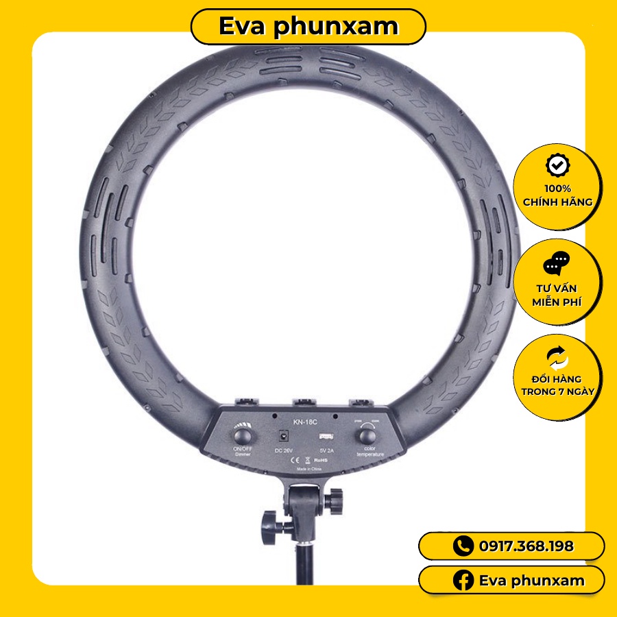 Đèn Led Livestream 45CM HQ18 chính hãng công suất lớn - Đèn Livestream hỗ trợ chụp ảnh quay clip kèm chân thép 2 mét