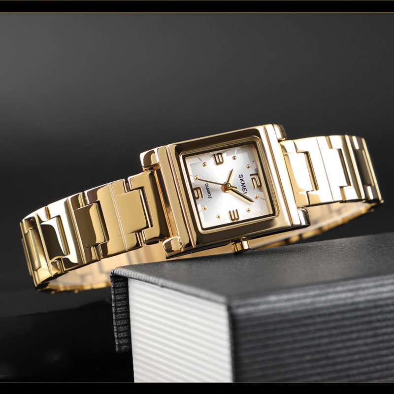 Đồng Hồ Quartz Mặt Vuông Dây Thép Không Gỉ SKMEI 1388