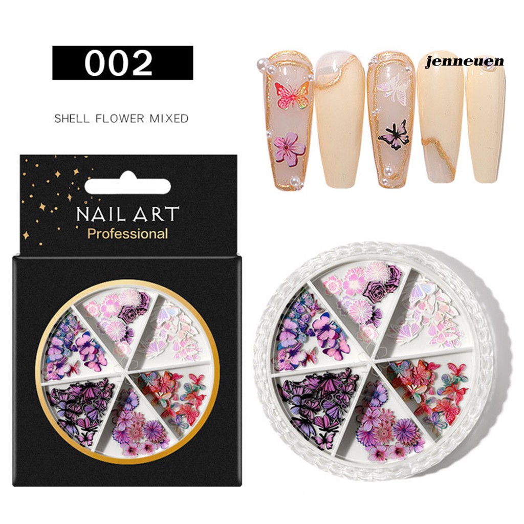 Hộp phụ kiện đính móng trang trí nghệ thuật chia 6 ngăn