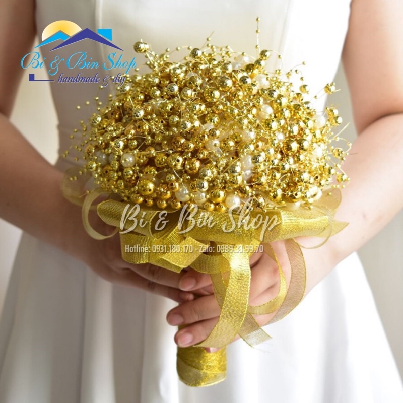 Combo Làm Bó Hoa Cưới Hạt Trai, Bó Hoa Cầm Tay Cô Dâu
