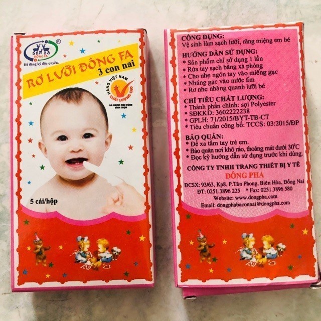 Gạc rơ lưỡi Đông Fa vệ sinh răng miệng / Rơ lưỡi cho bé hàng Việt Nam