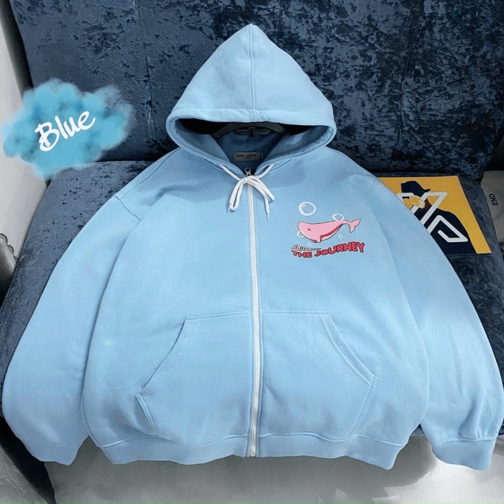 Áo Khoác Hoodie Form Rộng Khóa Kéo in cá bong bóng Unisex đơn giản Chất Nỉ 2 lớp TP235 [NewUnisex]