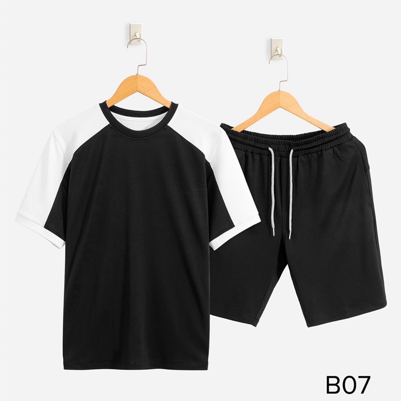 Bộ thể thao nam phối tay chất cá sấu polo mặc thoáng mát