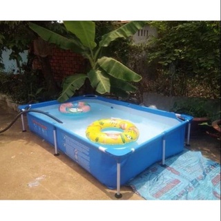 Bể Bơi Khung Kim Loại 2.21m x 1.50m x 43cm Chính Hãng Bestway 56401 QUÀ 2 PHAO TRÒN + bô vá dự phòng