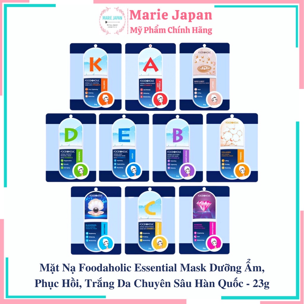 Mặt Nạ Foodaholic Essential Mask Dưỡng Ẩm, Phục Hồi, Trắng Da Chuyên Sâu Hàn Quốc - 23g