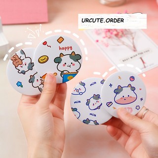 Gương bò sữa mini bỏ túi, gương mini tiện lợi hình bò sữa hot trend
