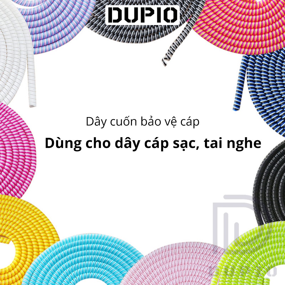 Dây cuốn cáp sạc, tai nghe DUPIO chống đứt gãy, bám bụi màu mix DCC01