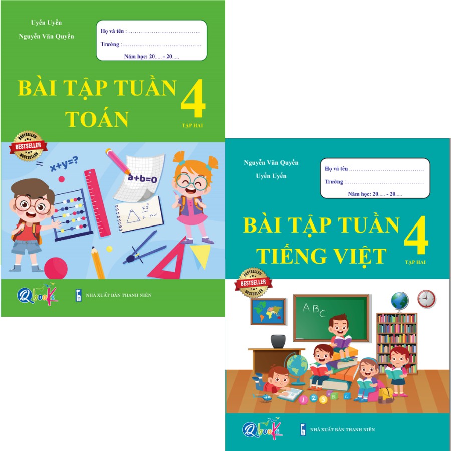 Sách - Combo Bài Tập Tuần Toán và Tiếng Việt 4 - Tập 2 (2 cuốn)
