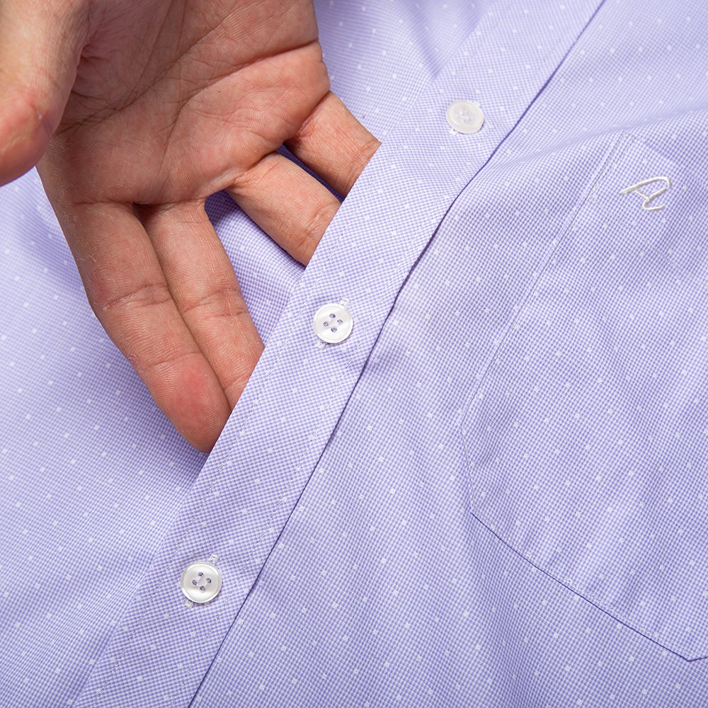 Áo Sơ Mi Nam Công Sở Trung Niên Thương Hiệu Anton Dài Tay Vải Cotton Tím Chấm Bi – AC156 | BigBuy360 - bigbuy360.vn