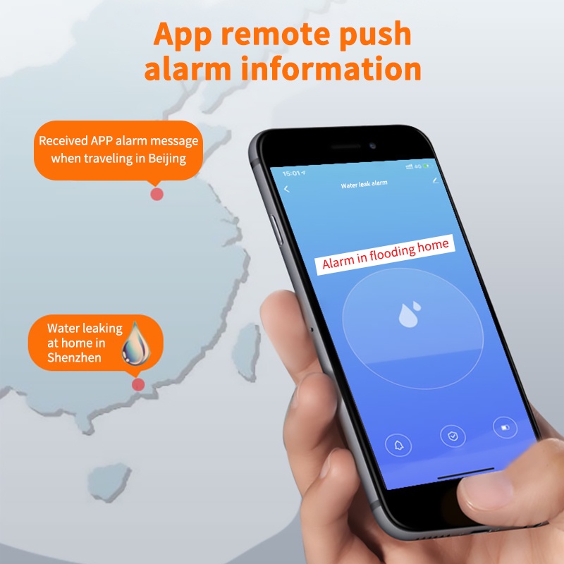 Tuya house Cảm Biến Rò Rỉ Nước Với Giá Đỡ wifi / zigbee Báo Động Chống Tràn