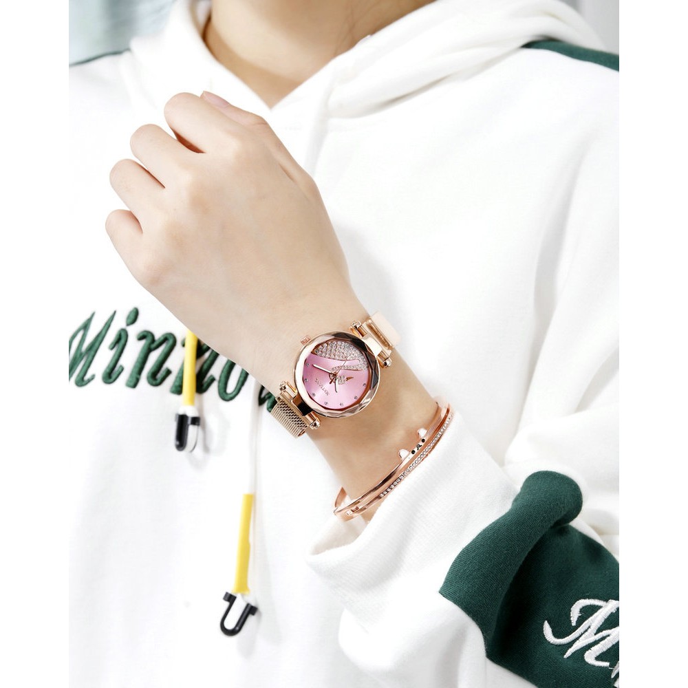 Đồng hồ thời trang nữ Mstianq MN02 dây nam châm vĩnh cửu, ôm tay, mặt hình thiên nga tuyệt đẹp