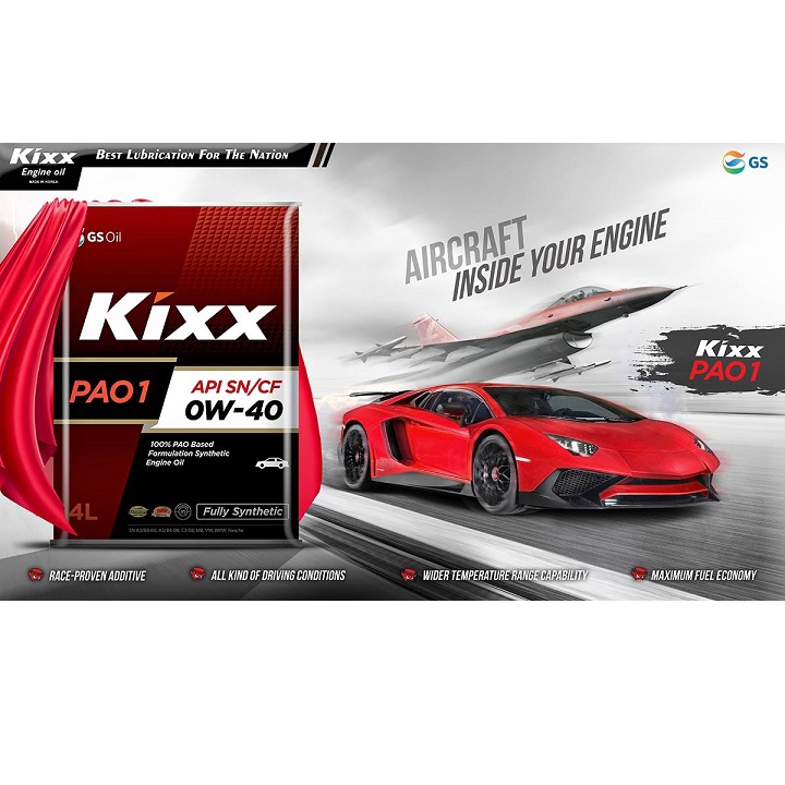 Nhớt KIXX Pao1 API SN 0W-40 4L  | Dành Cho Xe Ô Tô Cao Cấp
