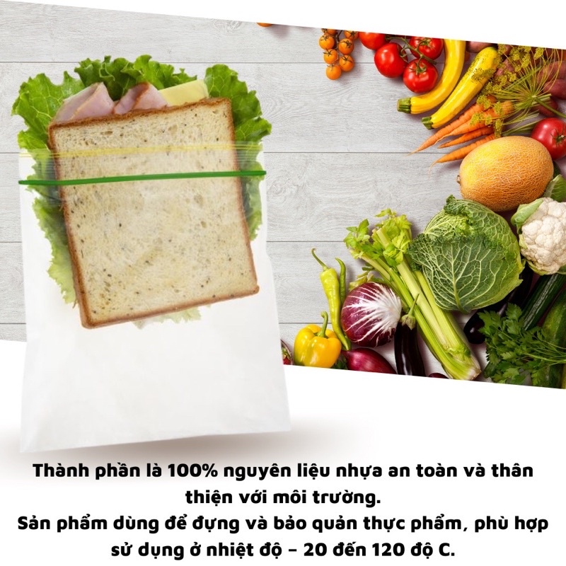 [Inochi] Túi zip đựng thực phẩm, bảo quản thực phẩm, trữ đông đồ, tái sử dụng