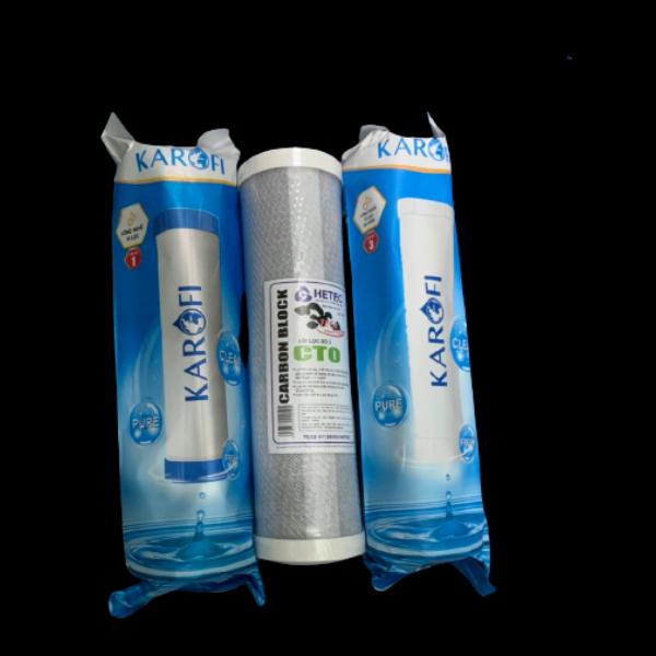 BỘ 3 LÕI LỌC THAY CHO MÁY KAROFI MODEL S-S038, OP1310 ...- trong đó LÕI SỐ 2 LÀ LÕI CTO OEM