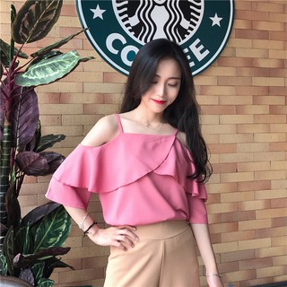 Áo 2 dây trễ vai đắp ngực