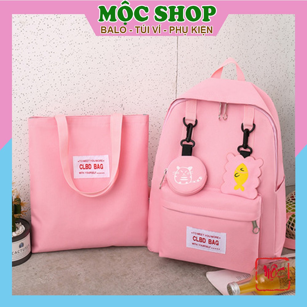 [THANH LÝ] Set balo đi học và túi tote BL205 chất vải canvas bền đẹp