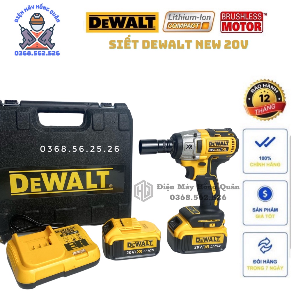 Máy siết bulong , máy bắn vít DEWALT DCF887 20V không chổi than, lõi đồng 100%