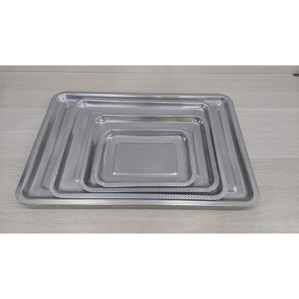 Mâm inox lỗ nhỏ dày 0.8 cao 2cm 4 kích thước