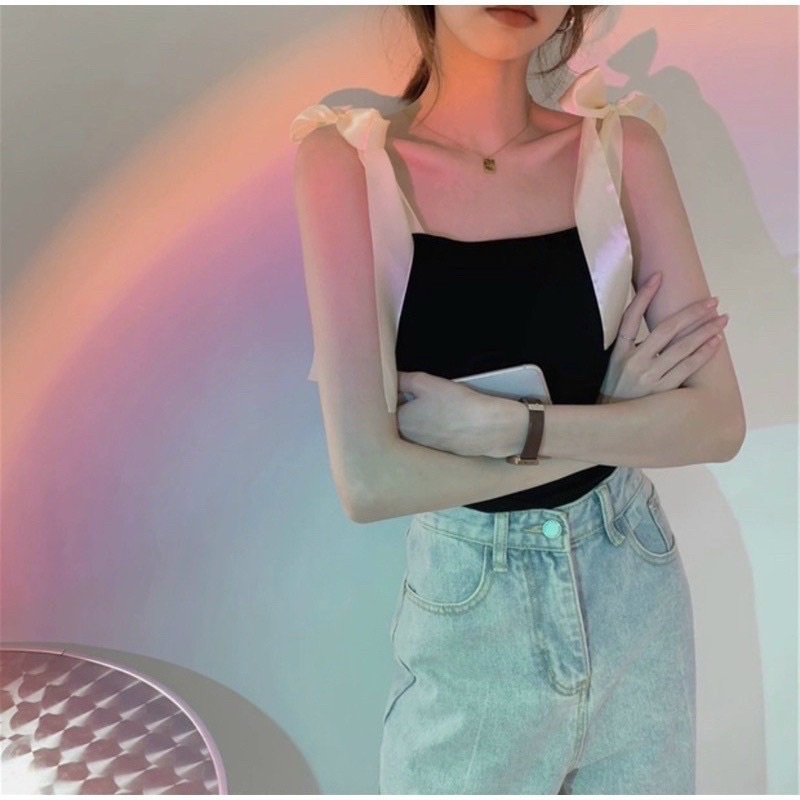 Áo Hai Dây Nơ Vai m009