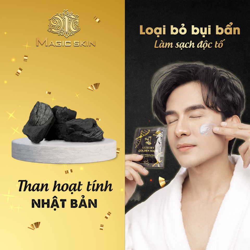 01 GÓI MẶT NẠ Ủ YẾN - THẢI ĐỘC MagicSkin  Luxury Golden Mask Cấy trắng - Thải độc được 1 tuần