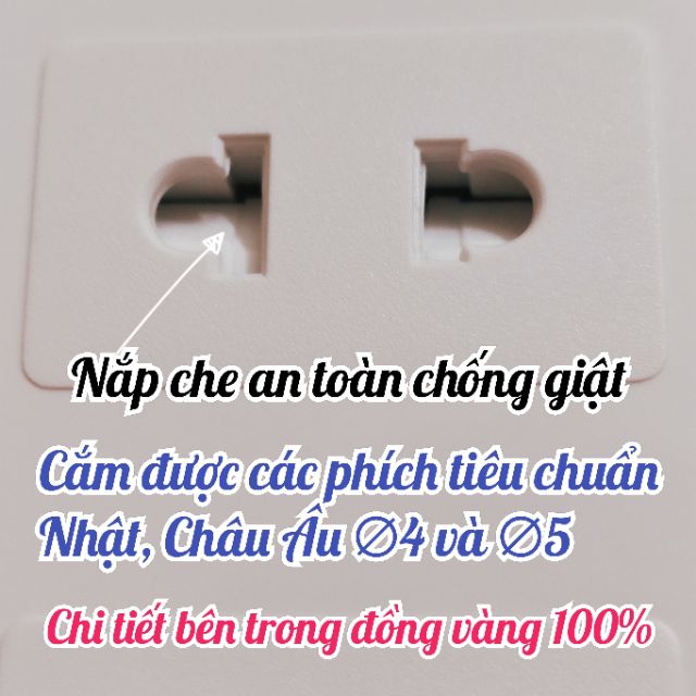 Ổ cắm điện LiOA® 4SS2.5-2 3300W / có nắp che chống giật và CB bảo vệ quá tải