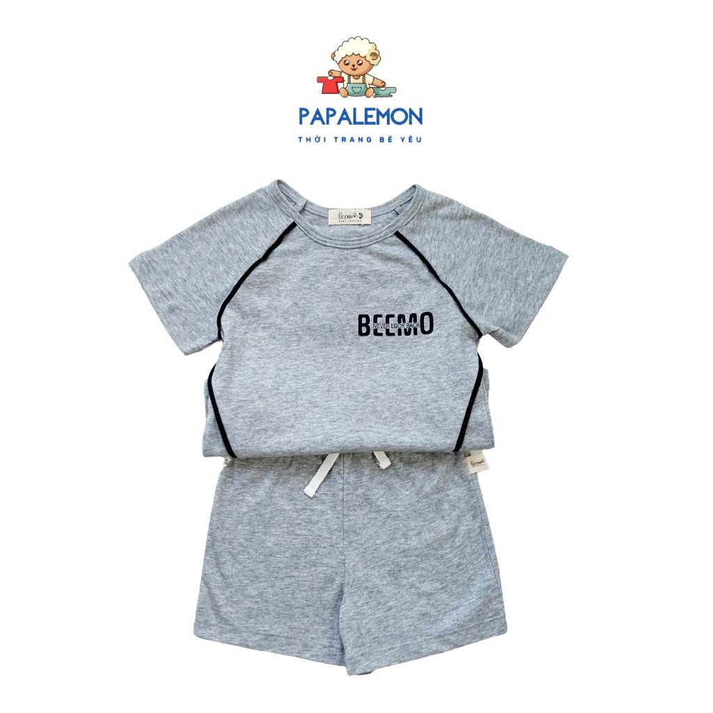 Set quần áo cho bé trai, bộ quần áo trẻ em với chất liệu cotton mềm mịn thấm hút mồ hôi thông thoáng, PAPALEMON