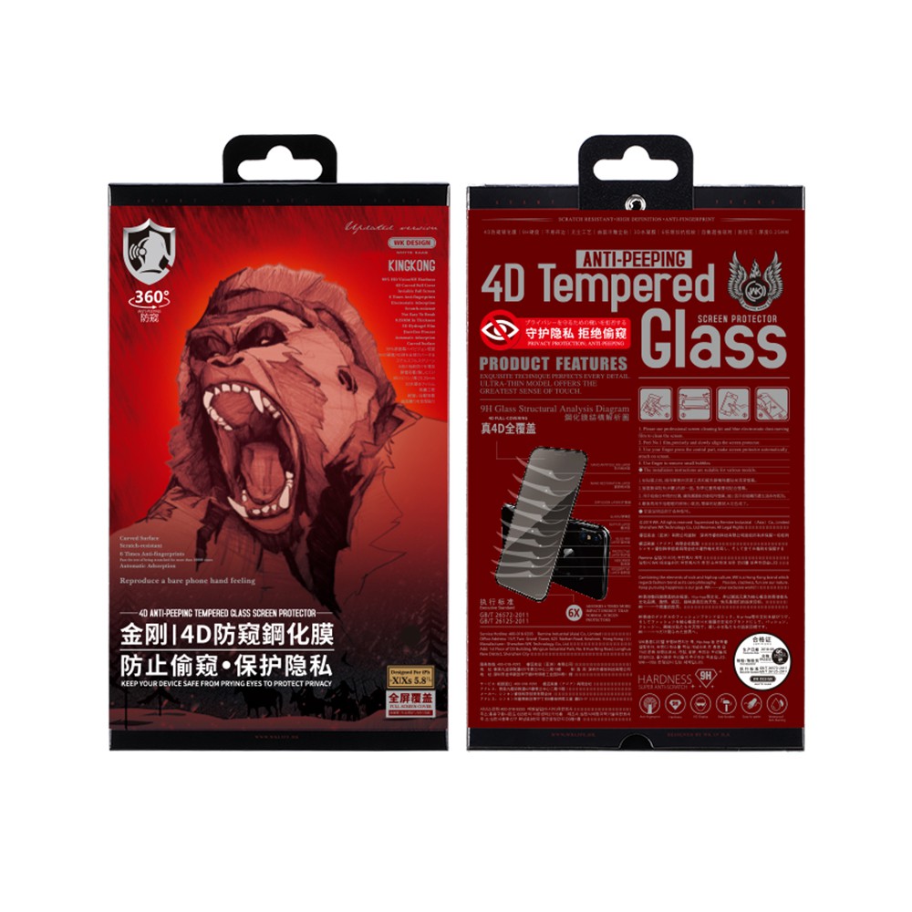 Kính cường lực chống nhìn trộm iphone KingKong Full màn 6/6s/7/7plus/8/8plus/plus/x/xr/xs/11/12/pro/max