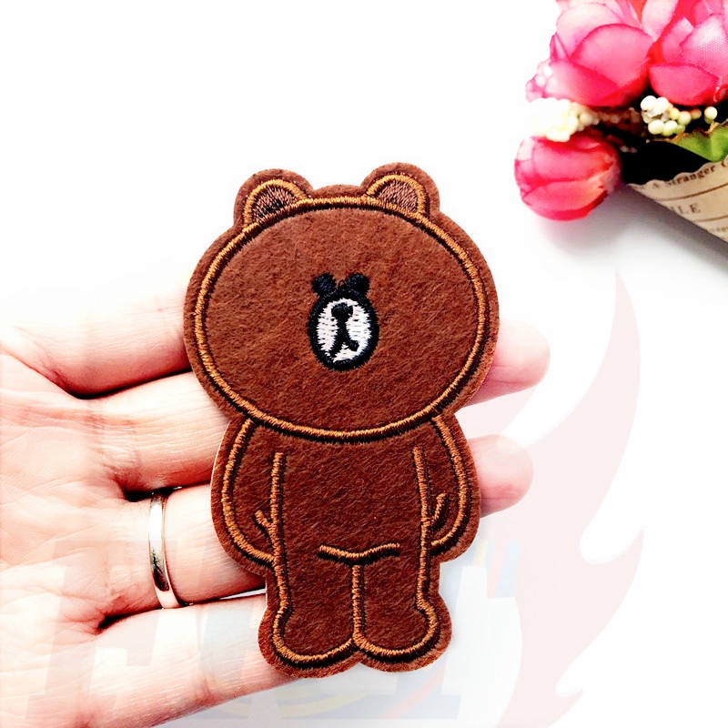 ❀ Người Yêu Thị Trấn Dòng - Màu Nâu cony Sắt Trên Miếng Vá ❀ 1 Miếng Dán Ủi Lên Quần Áo