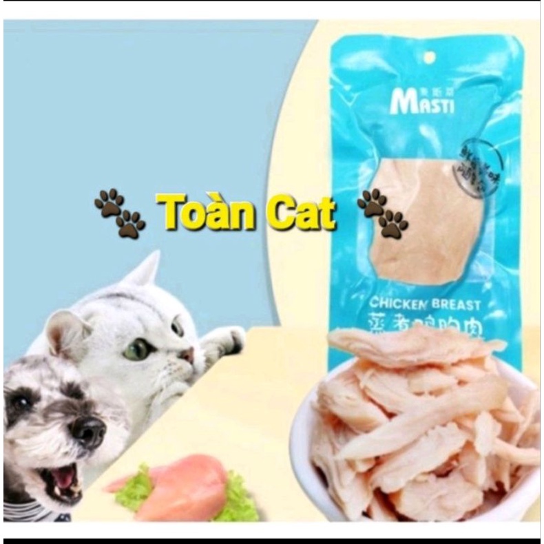 Combo 10 gói Ức gà hấp Masti cho chó mèo