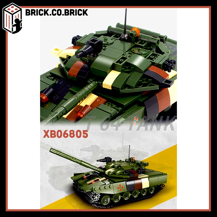 Mô Hình Lắp Ráp Xe Tăng Chiến Đấu T64 Đồ Chơi Xếp Hình Sáng Tạo XB06805